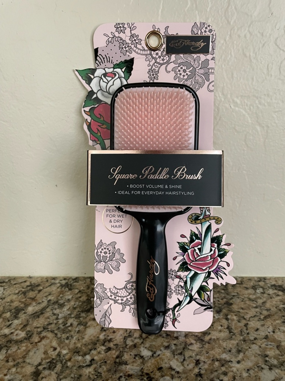 Ed Hardy Square Paddle Brush